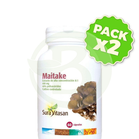 Pack 2x Maitake 400Mg. 60 Cápsulas Sura Vitasan