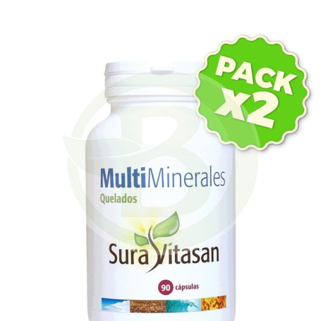 Pack 2x Multi Minerales Quelados 90 Cápsulas Sura Vitasan
