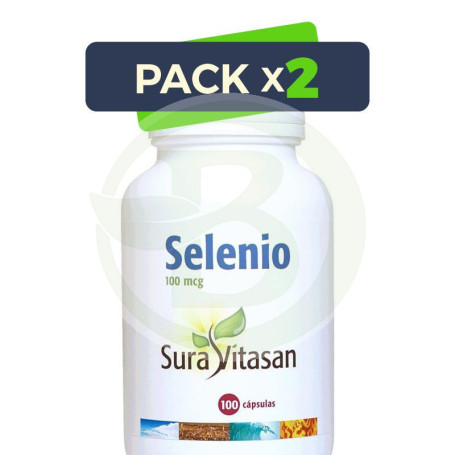 Pack 2x Selenio 100Mcg. 100 Cápsulas Sura Vitasan