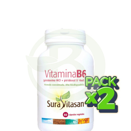 Pack 2x Vitamina B6 60 Cápsulas Sura Vitasan