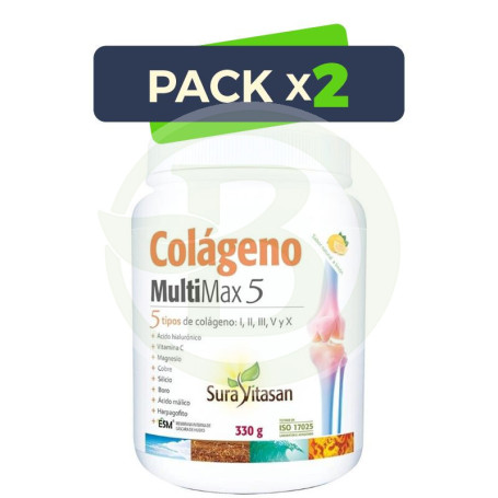 Pack 2x Colágeno Multi Max 5 330Gr Sura Vitasan