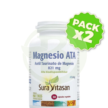 Pack 2x Magnesio Ata 30 Cápsulas Sura Vitasan