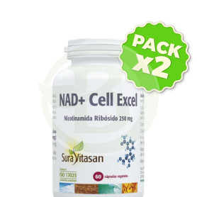 Pack 2x Nad+ Cell Excel 60 Cápsulas Sura Vitasan