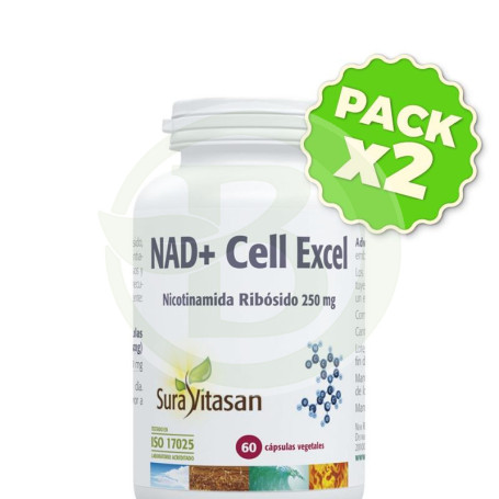 Pack 2x Nad+ Cell Excel 60 Cápsulas Sura Vitasan