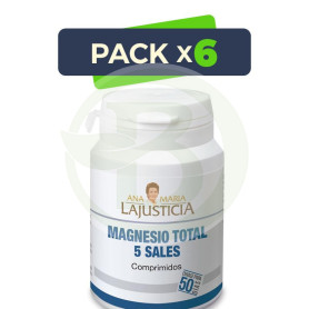 Pack 6x Magnesio Total 5 Sales 100 Comprimidos Ana M. Lajusticia