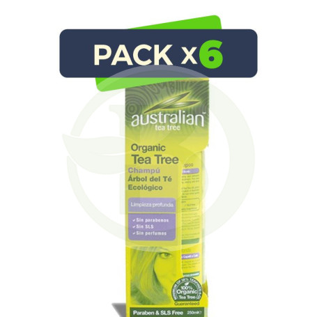 Pack 6x Champú con Árbol de Té Evicro