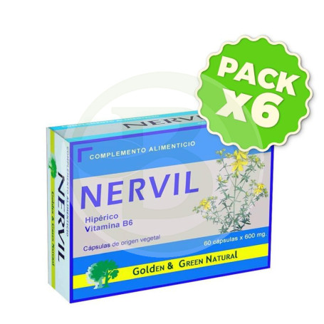 Pack 6x Nervil Golden Green 60 Cápsulas