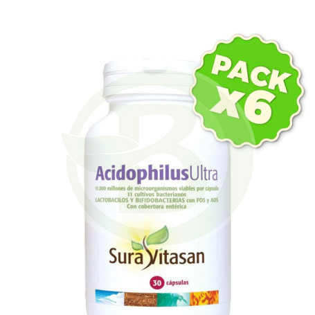 Pack 6x Acidophilus Ultra 30 Cápsulas Sura Vitasan