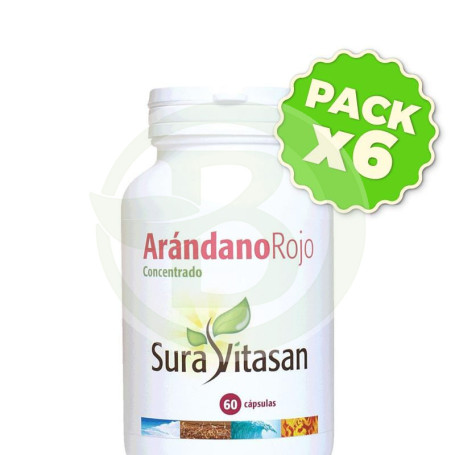 Pack 6x Arándano Rojo 60 Cápsulas Sura Vitasan