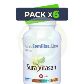Pack 6x Aceite de Semillas de Lino 90 Perlas Sura Vitasan