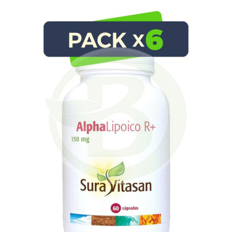 Pack 6x Alpha Lipóico R+ 60 Cápsulas Sura Vitasan