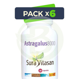 Pack 6x Astrágalus 8000 30 Cápsulas Sura Vitasan