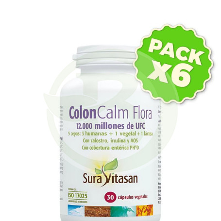 Pack 6x Coloncalm Flora 30 Cápsulas Sura Vitasan