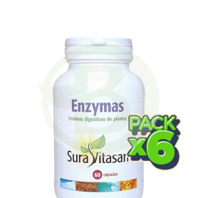 Pack 6x Enzymas Vegetales 60 Cápsulas Sura Vitasan