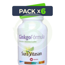 Pack 6x Ginkgo Fórmula 30 Cápsulas Sura Vitasan