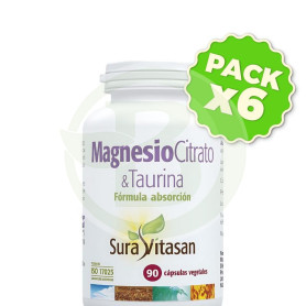 Pack 6x Magnesio y L-Taurina 90 Cápsulas Sura Vitasan