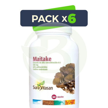 Pack 6x Maitake 400Mg. 60 Cápsulas Sura Vitasan