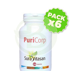 Pack 6x Puri-Corp 500Mg. 210 Cápsulas Sura Vitasan