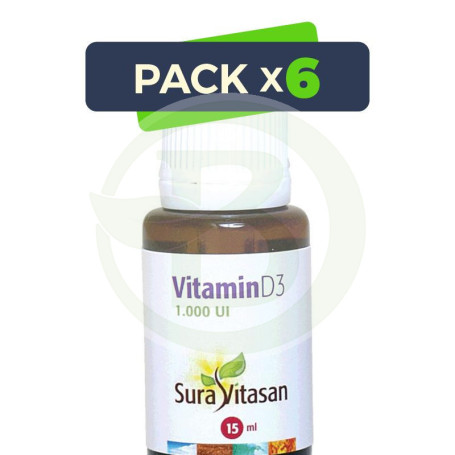 Pack 6x Vitamina D3 15Ml. Sura Vitasan