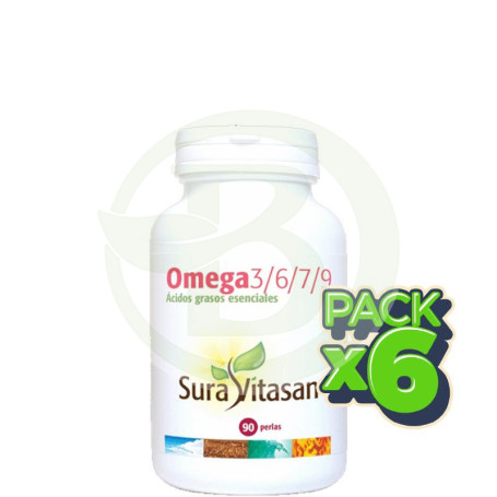 Pack 6x Omega 3/6/7/9 90 Perlas Sura Vitasan
