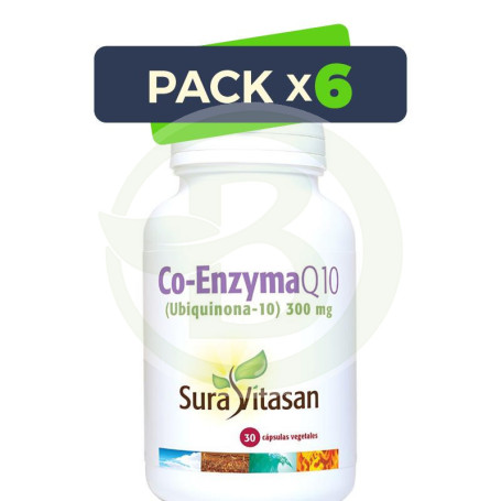 Pack 6x Coenzima Q10 300Mg. 30 Cápsulas Sura Vitasan