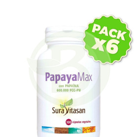 Pack 6x Papaya Plus 100 Cápsulas Sura Vitasan