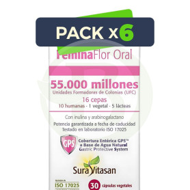 Pack 6x Femina Flor Oral 55.000 30 Cápsulas Sura Vitasan