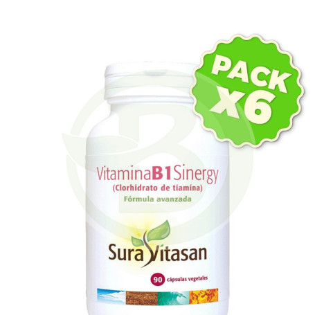 Pack 6x Vitamina B1 Sinergy 90 Cápsulas Sura Vitasan