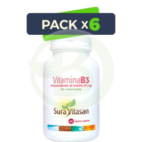 Pack 6x Vitamina B3 60 Cápsulas Sura Vitasan
