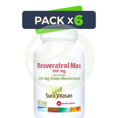 Pack 6x Resveratrol Max 60 Cápsulas Sura Vitasan