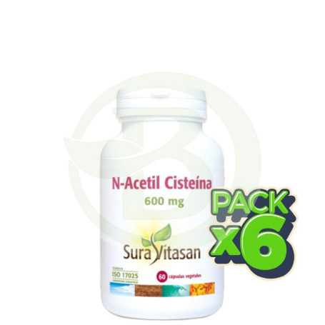 Pack 6x N Acetil Cisteina 60 Capsulas Sura Vitasan