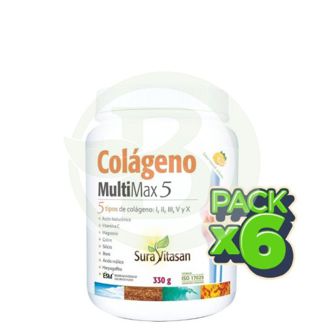 Pack 6x Colágeno Multi Max 5 330Gr Sura Vitasan