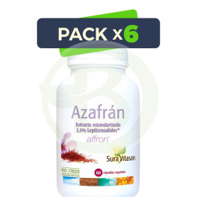 Pack 6x Azafrán 60 Cápsulas Vegetales Sura Vitasan