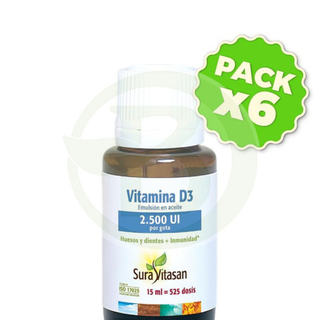 Pack 6x Vitamina D3 2.500Ui 15Ml Sura Vitasan