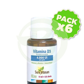 Pack 6x Vitamina D3 4.000 Ui 15Ml Sura Vitasan