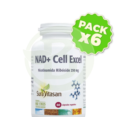 Pack 6x Nad+ Cell Excel 60 Cápsulas Sura Vitasan