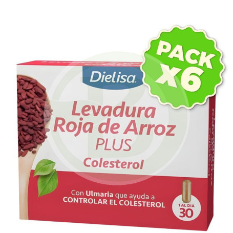 Pack 6x Levadura Roja De Arroz Plus 30 Cápsulas Dietisa