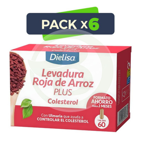 Pack 6x Levadura Roja De Arroz Plus 60 Cápsulas Dietisa