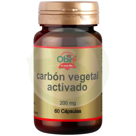 Carbon Vegetal Activado 200Mg 60 capsulas Obire
