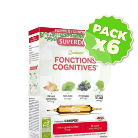 Pack 6x Cuarteto Funciones Cognitivas Bio 20 Ampollas Superdiet