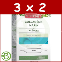 Pack 3x2 Colageno Marino con Acerola 20 Ampollas Superdiet