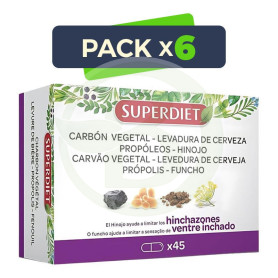 Pack 6x Cuarteto De Hinojo Hinchazones 45 Capsulas Superdiet