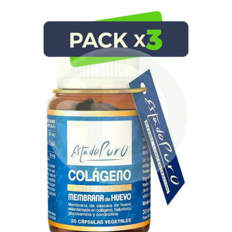 Pack 3x Pura Membrana de Huevo 30 Cápsulas Estado Puro