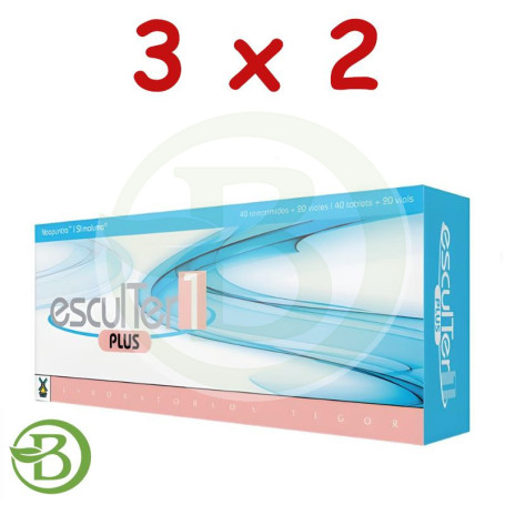 Pack 3x2 Esculter 1 Plus 40 Comprimidos + 20 Viales Tegor