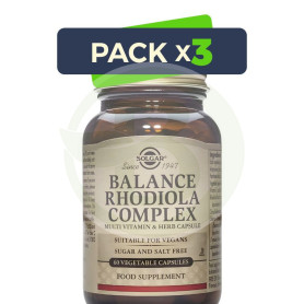 Pack 3x Balance Rodiola Complex 60 cápsulas vegetales Solgar