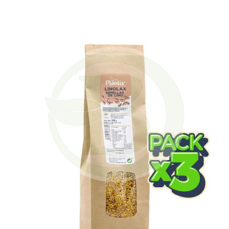 Pack 3x Linolax Semillas Enteras de Lino Dorado 300g Plantis