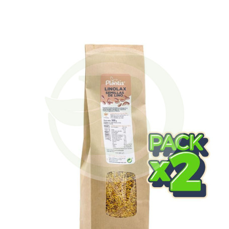 Pack 2x Linolax Semillas Enteras de Lino Dorado 300g Plantis