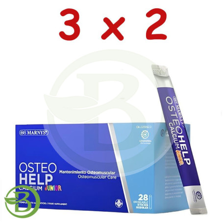 Pack 3x2 Osteohelp Calcium Junior 28 Sticks Bebibles Marnys