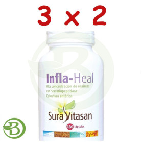 Pack 3x2 Infla Heal 180 Cápsulas Sura Vitasan