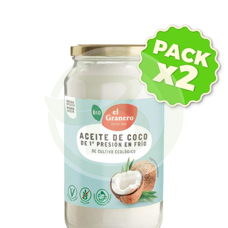 Pack 2x Aceite De Coco Virgen Extra Bio 1Lt. Granero